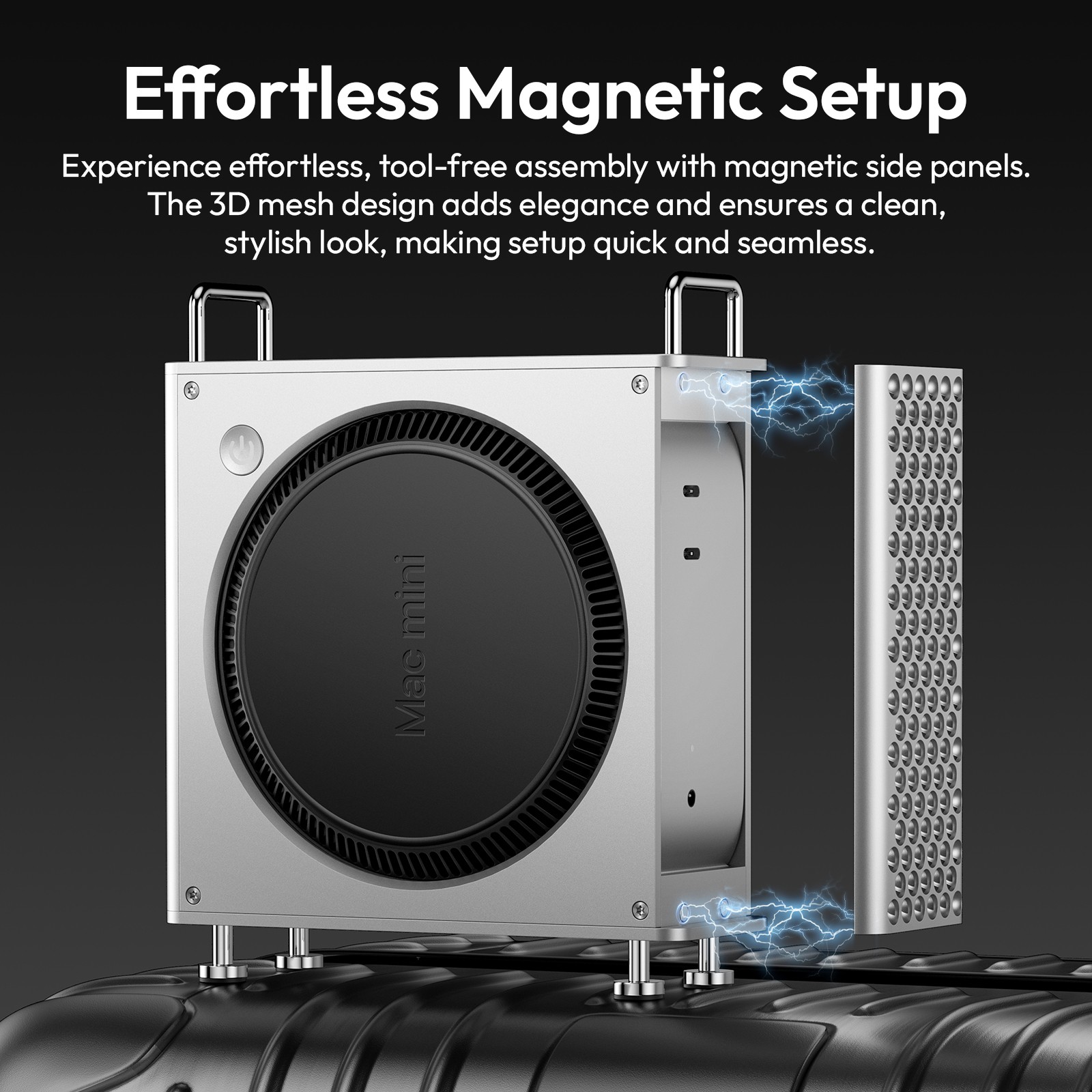 Ulanzi QT01 Aluminum Alloy Case for Mac Mini M4 M4 Pro Desktop Tower