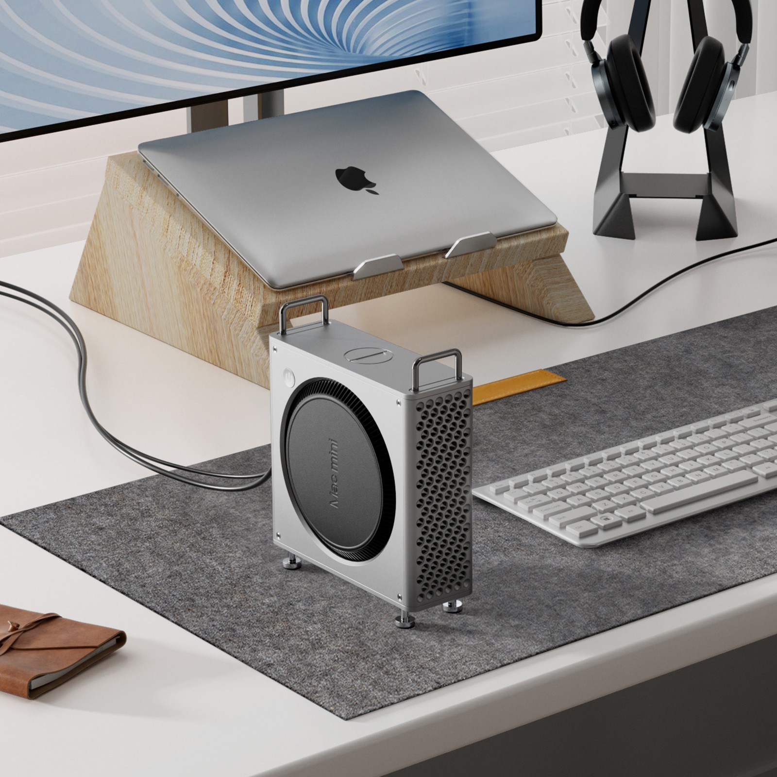 Ulanzi QT01 Aluminum Alloy Case for Mac Mini M4 M4 Pro Desktop Tower