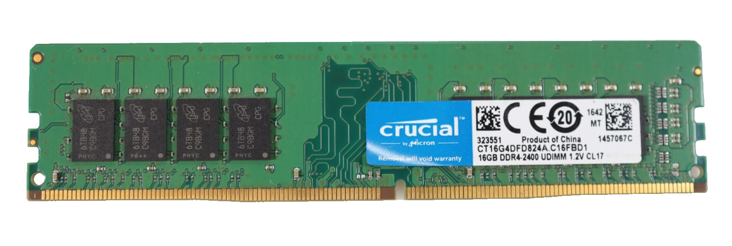 16GB Crucial CT16G4DFD824A.C16FBD1 DDR4-2400 UDIMM Desktop Memory