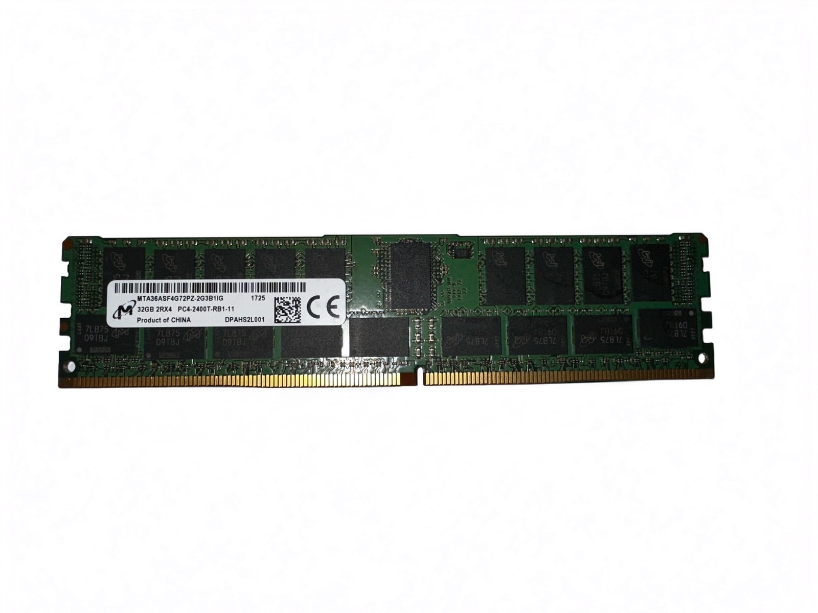 4 x 32GB = 128GB Micron 32GB DDR4-2400 ECC RDIMM 2Rx4 PC4-19200 MTA36ASF4G72PZ-2