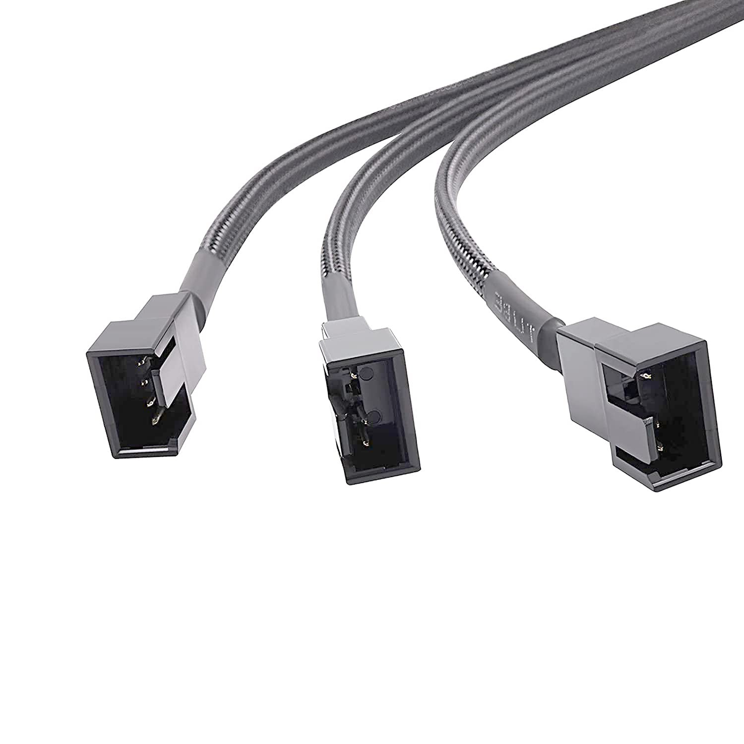 ThreeBulls 2 Pack 3 Way 4 Pin PWM Fan Splitter Cable, 10.6 inches, [‘black’]