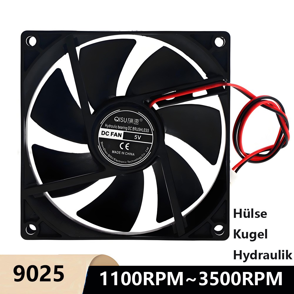 9025 DC Fans 5V 9V ~ 24V Brushless Silent Cooling Cooler Fans For Computer Case