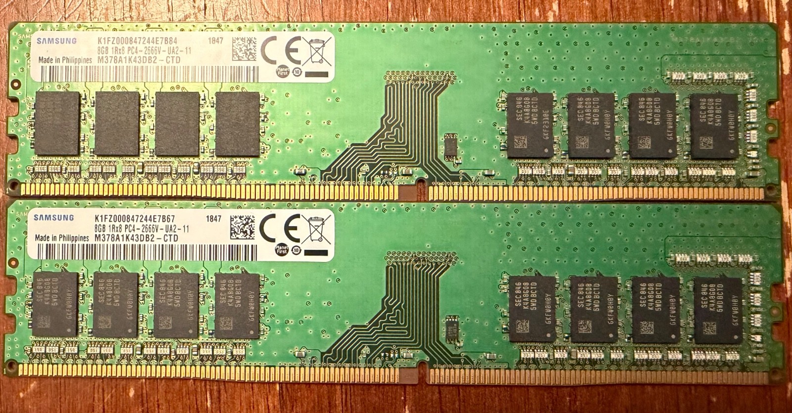 2x Samsung 8GB DDR4 2666MHz PC4-21300 Desktop RAM Memory M378A1K43DB2-CTD (16GB)