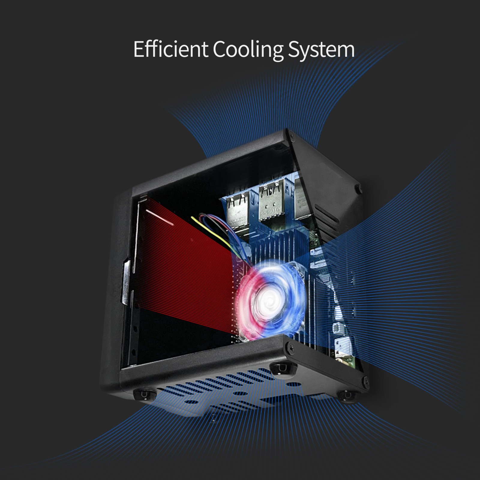 Mini PC Case for Raspberry Pi 5 with M.2 NVMe SSD PCIe HAT and Active RGB Lig…