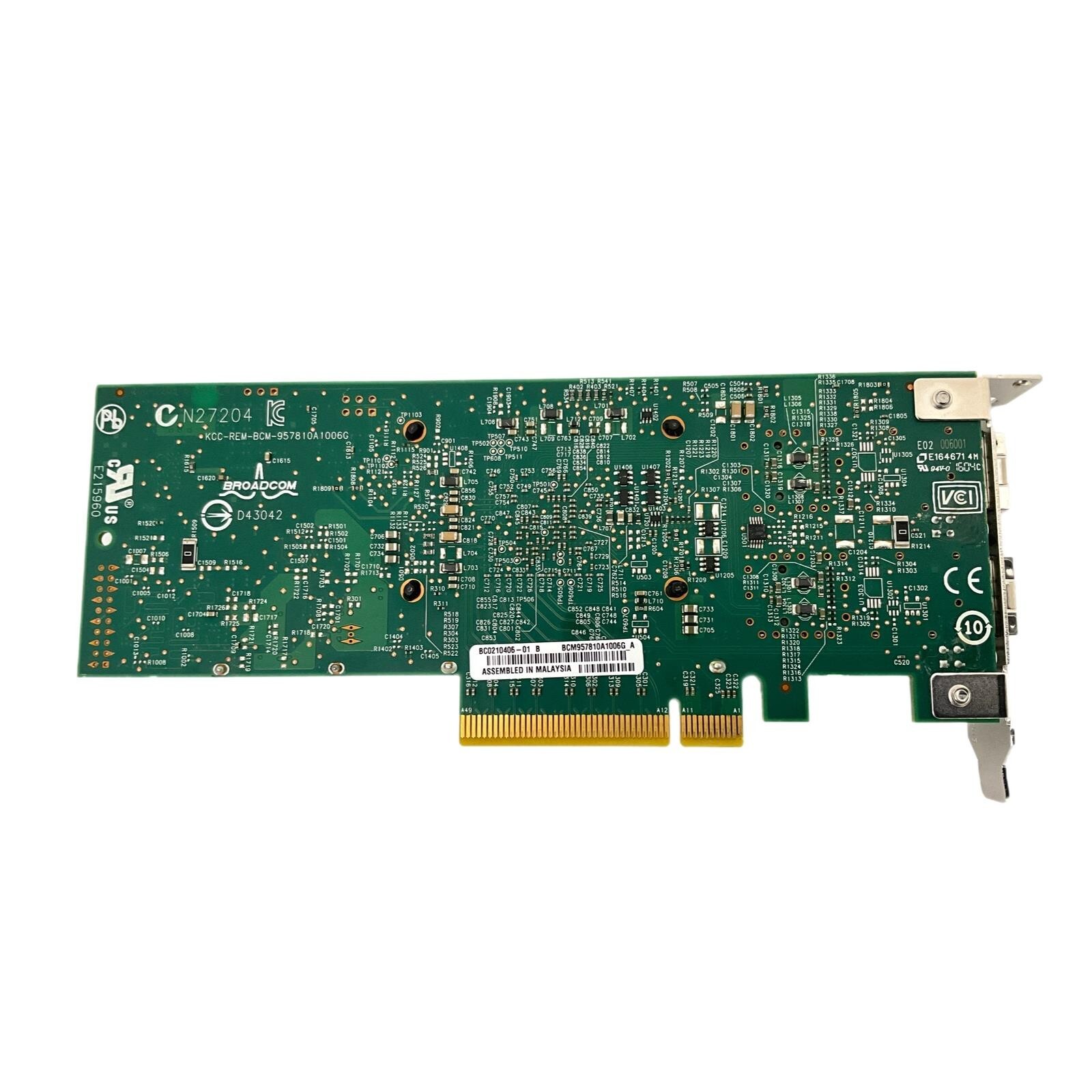 Broadcom 57810S Dual Port SFP+ PCI Express x8 FH 10GbE NIC Adapter N20KJ