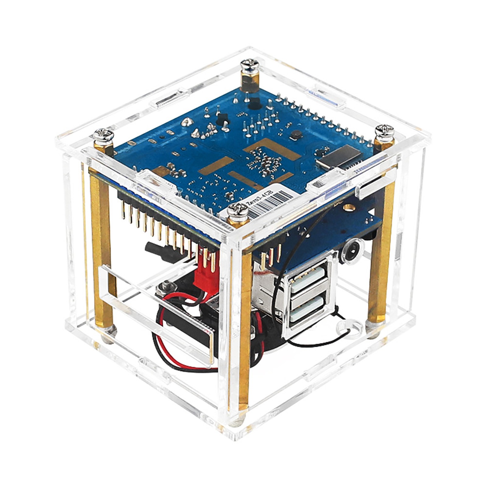 Acrylic Enclosure Clear Shell Case Kit W/ Cooling Fan For Orange Pi Zero 3