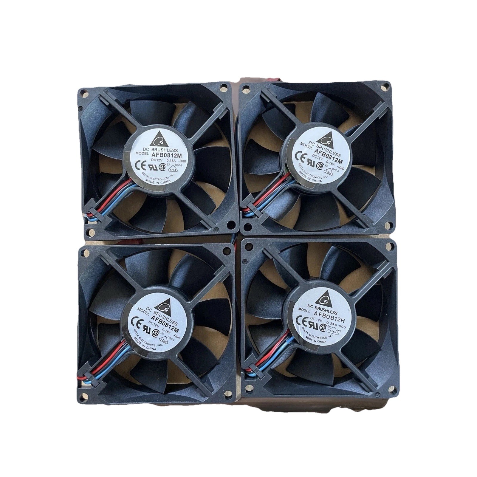 Lot of 4 Delta AFB0812M 80mm 12V DC Brushless Cooling Fans Server PC