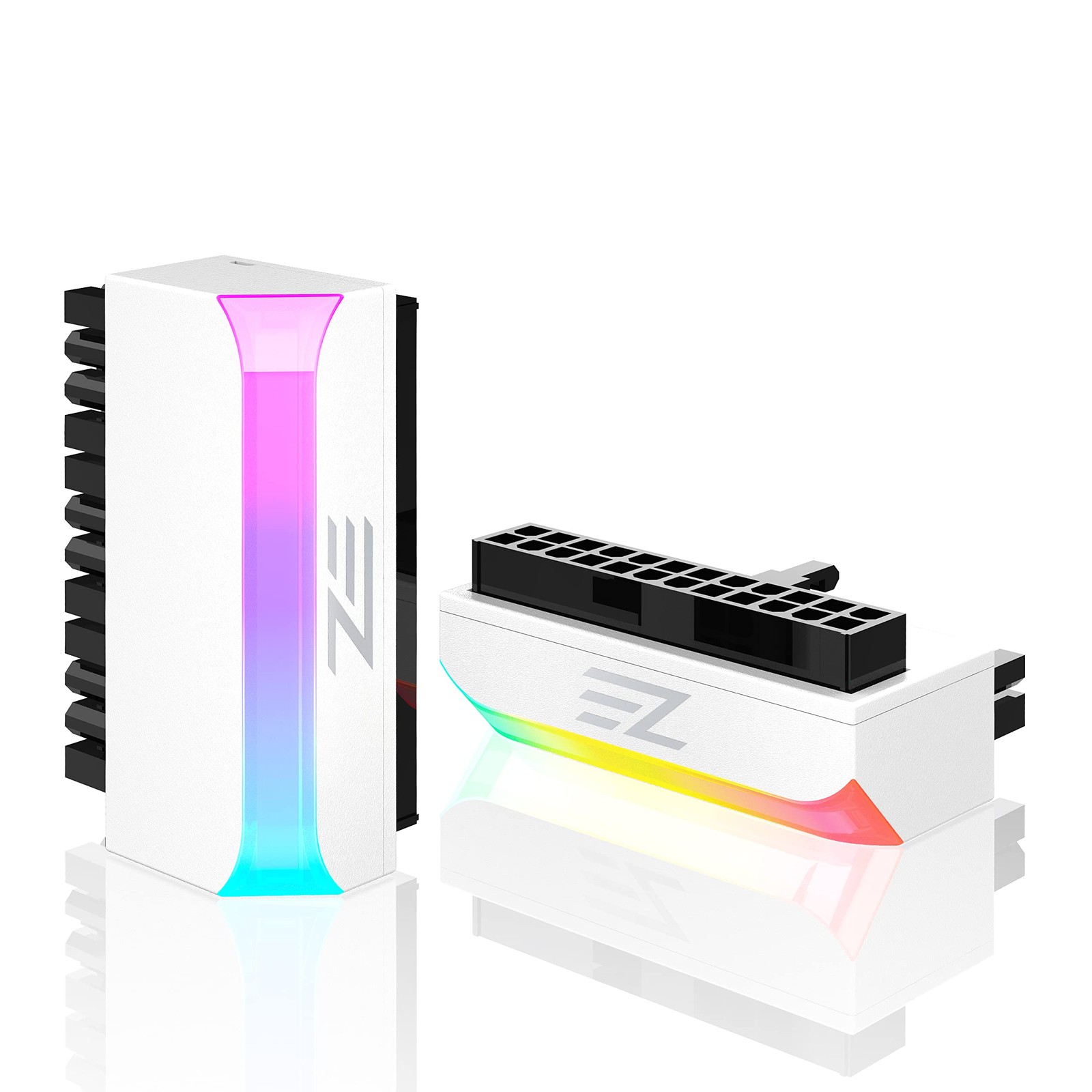 EZDIY-FAB ATX 24-pin 90 Degree Power Connector Adapter 5V 3 Pin ARGB Rainbow …
