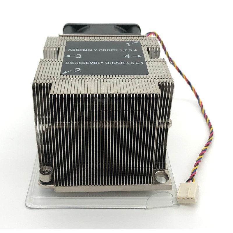 Intel LGA3647 2U CPU Cooler 3 Heat Pipes PWM Fan Rectangular Active