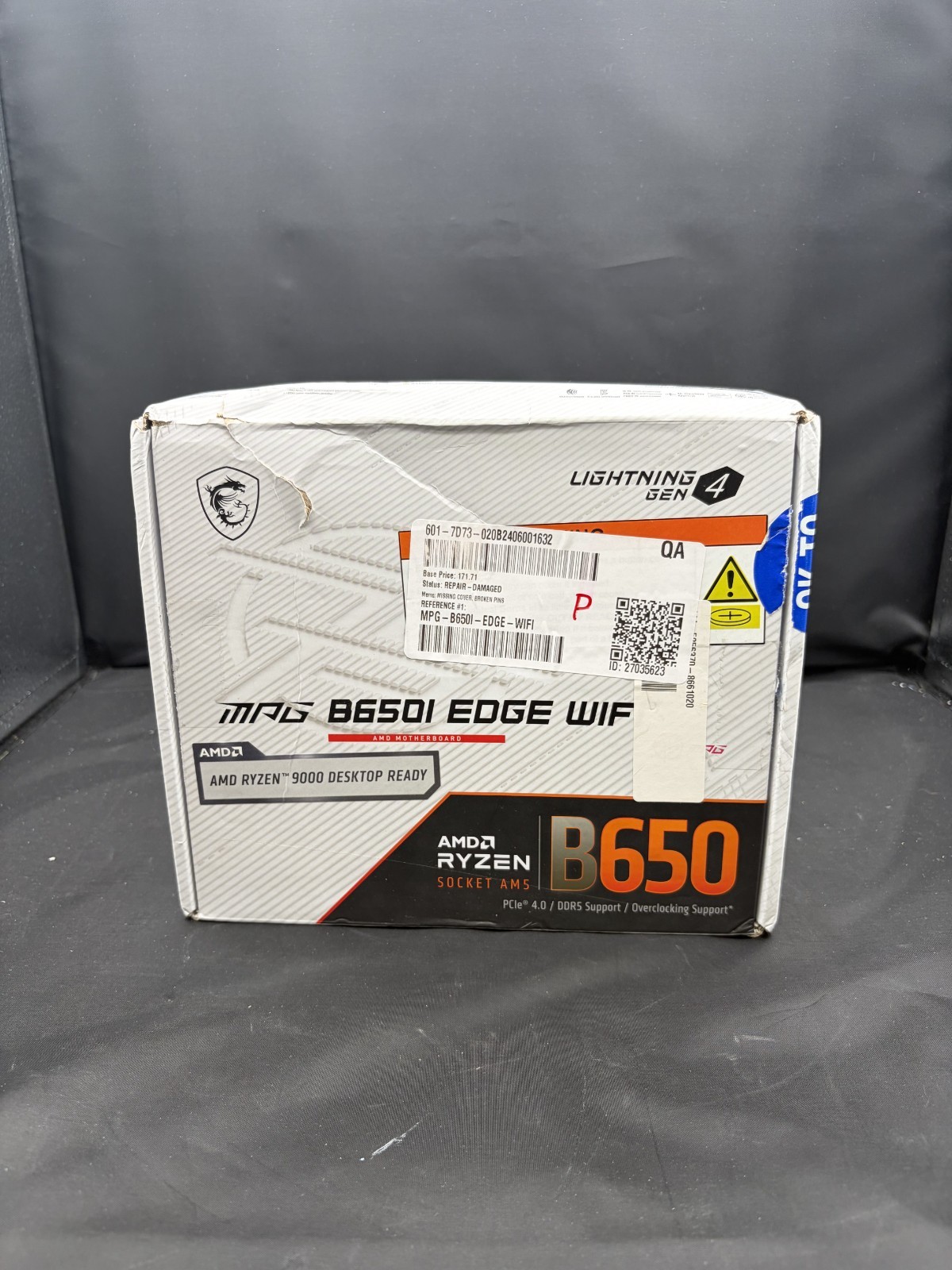 MSI MPG B650I EDGE WIFI AM5 MINI-ITX AMD MOTHERBOARD – [CPU PIN(S) BENT/DAMAGE]