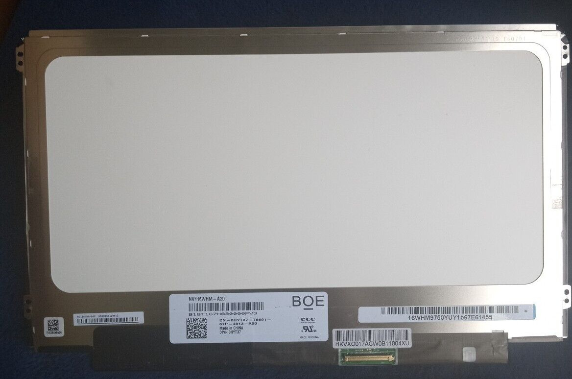 Dell DP/N 0HYT37. NV116WHM-A20. Touchscreen model. 11.6” wide screen, (1366×768)
