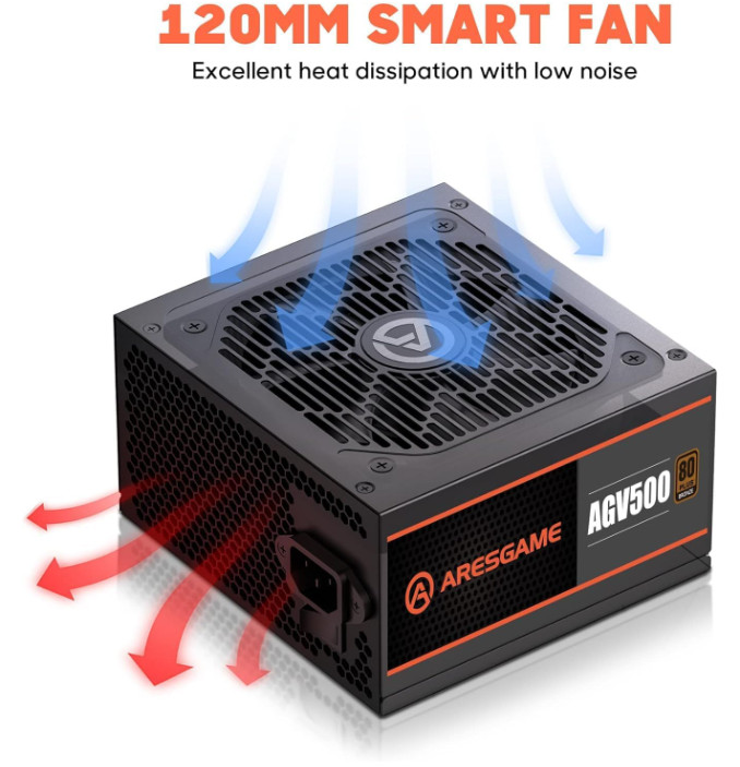 Fuente de Energía 500W No Modular para Gaming Oficina y Computadora