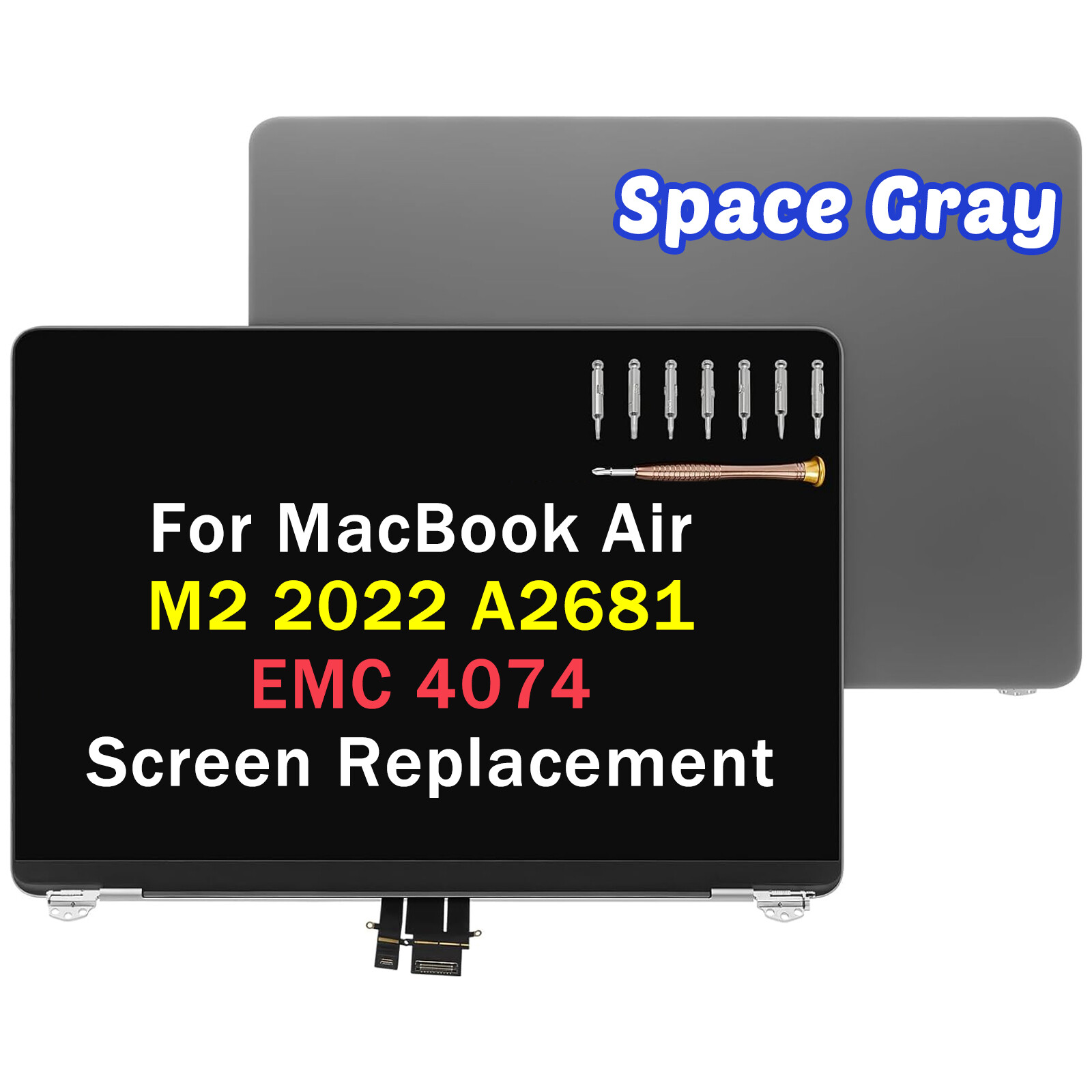 13.6″ for MacBook Air M2 2022 A2681 LED LCD Screen Replacement Full Assembly