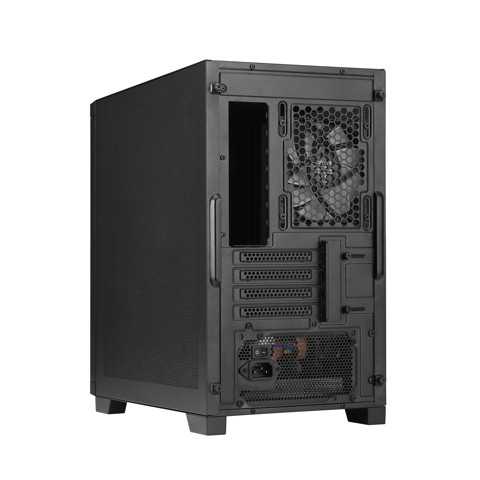 Rosewill Black MATX Mid Tower Case-Mesh Panel, Pre-Installed 650W 80+ Gold PSU