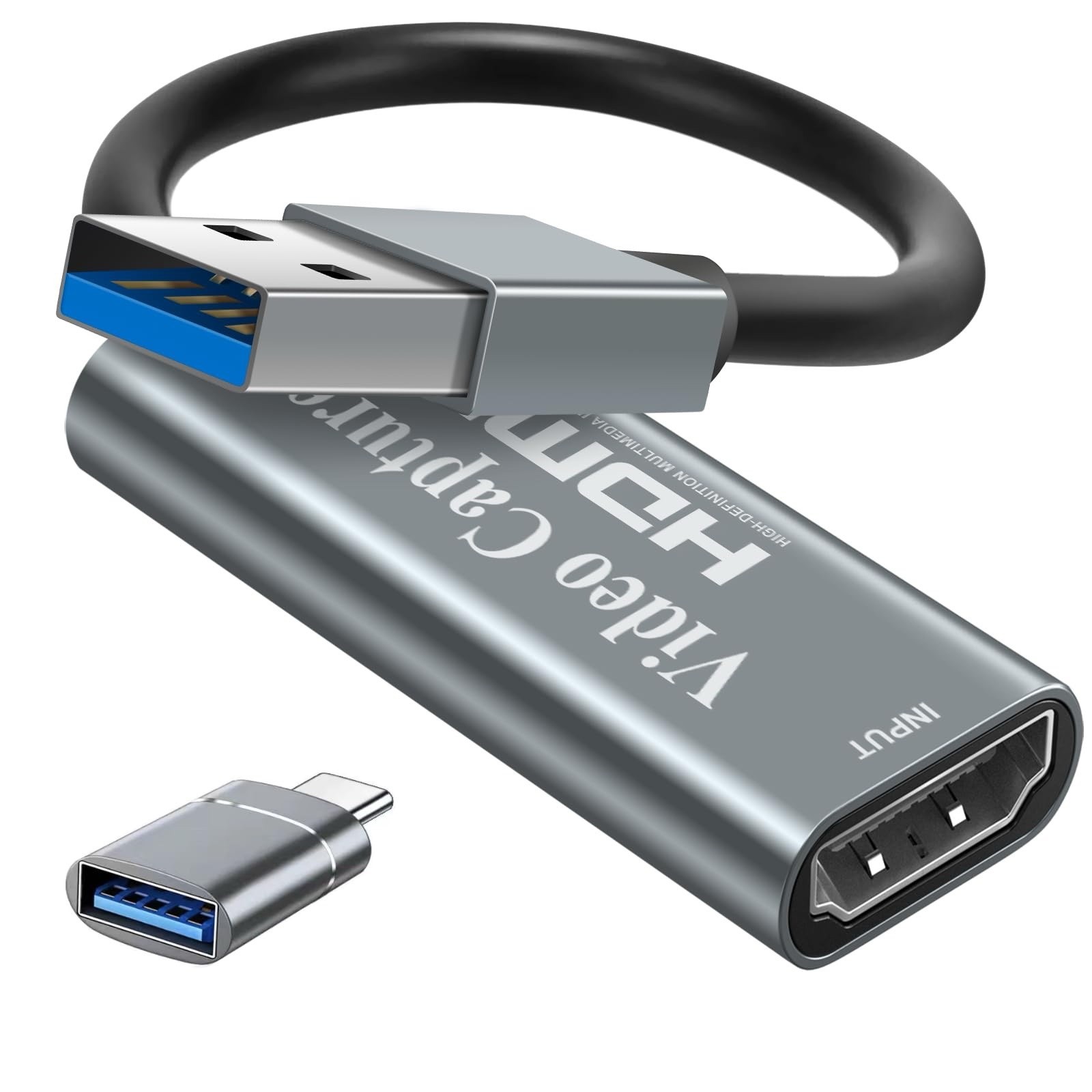 Papeaso Video Capture Cards, 4K HDMI to USB 3.0 Device, silver