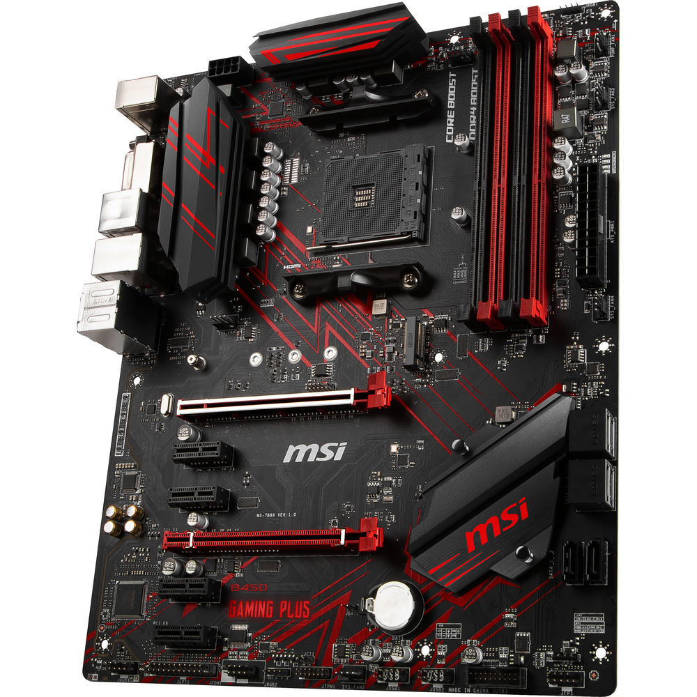 MSI B450 Gaming PLUS Motherboard Socket AM4 DDR4 SATA III PS/2 On-Board Audio
