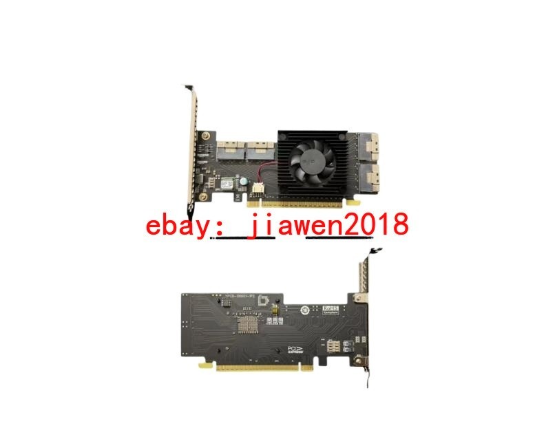 PEX88048 PCI-Express 4.0×16 NVMe Switch Adapter 4*SFF-8654 ZFS FreeNAS unRAID