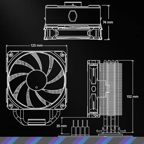 Cooler Master Hyper 212 Spectrum V3 ARGB CPU Air Cooler (120mm Fan)