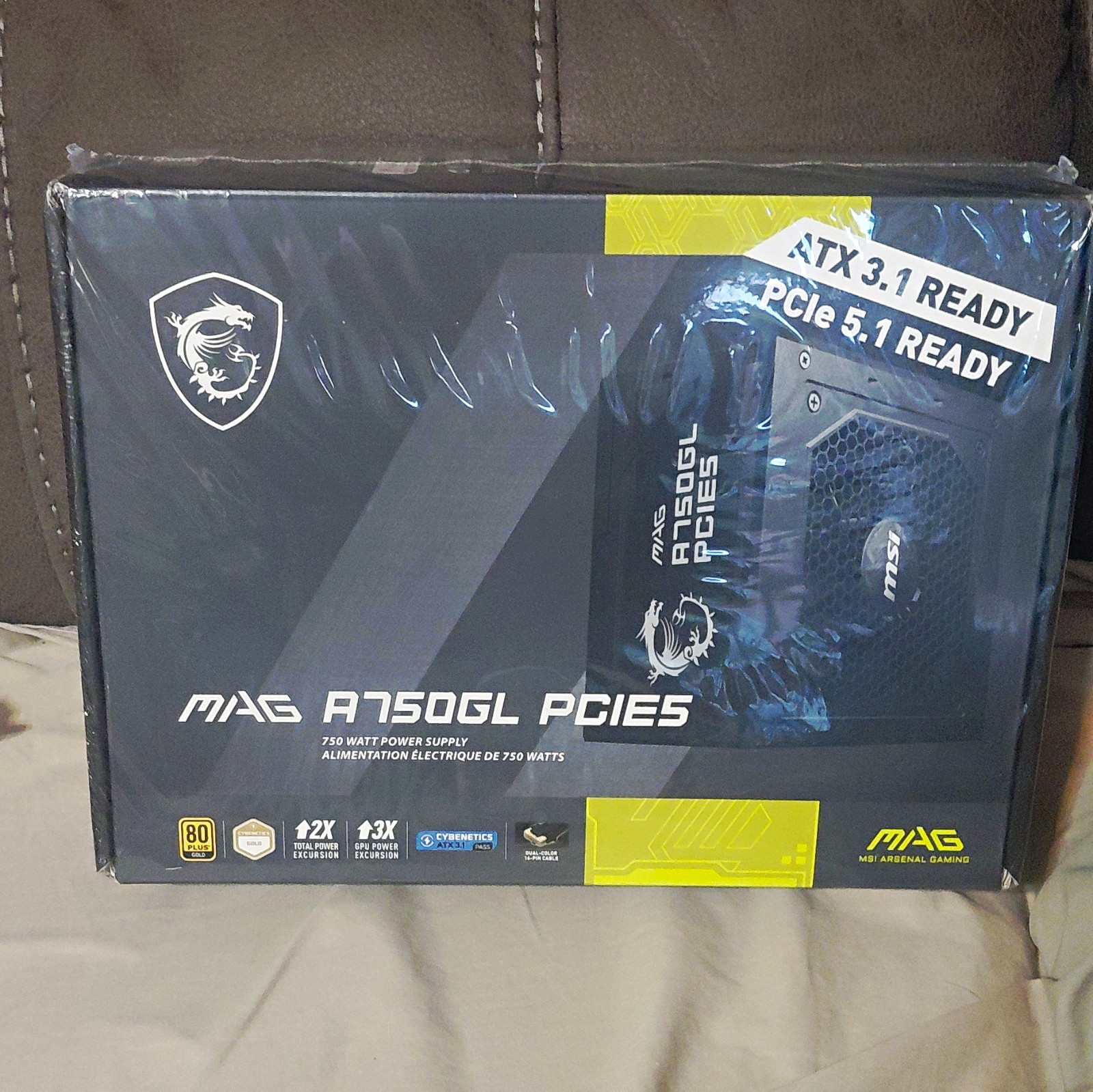 MSI MAG A750GL PCIE5 750W ATX Power Supply 16-Pin 80 PLUS Gold