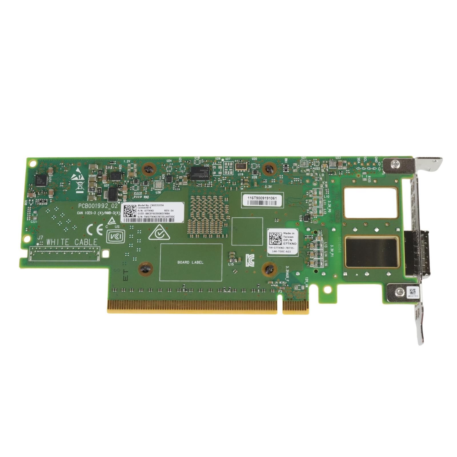 Dell 7TKND NVIDIA CX653105A ConnectX-6 EDR/HDR 100Gb QSFP56 PCI-e 4.0 x16 NIC LP