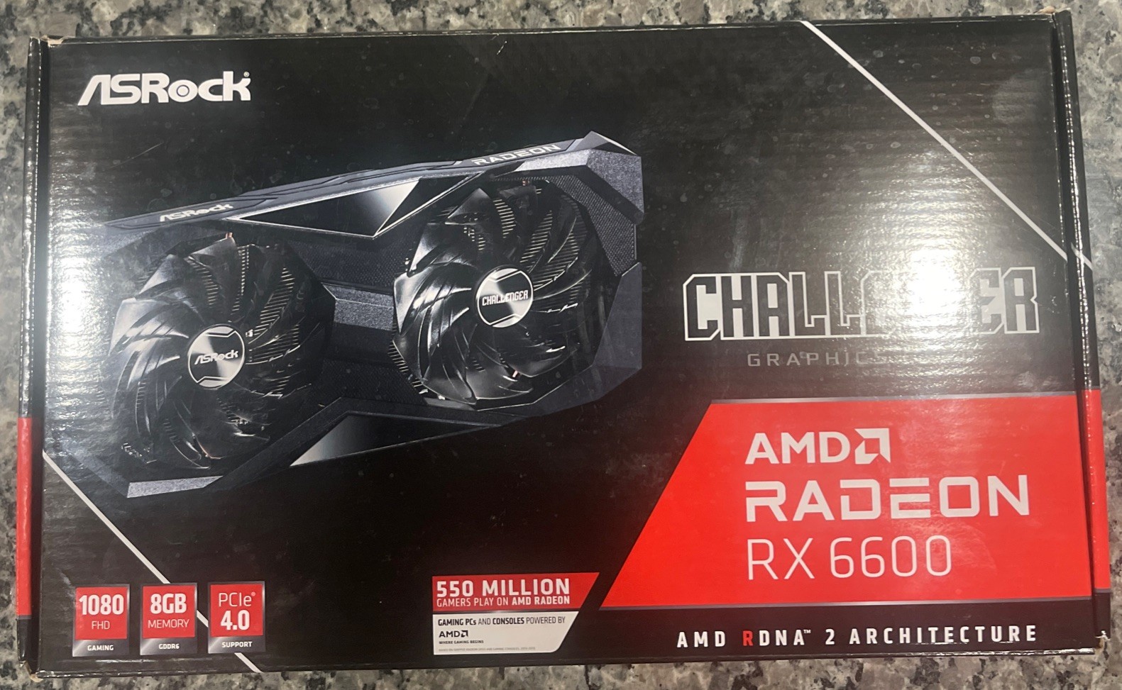 ASRock Challenger AMD Radeon RX6600 CLD 8G 8GB GDDR6 Graphics Card PCIe 4.0 Used