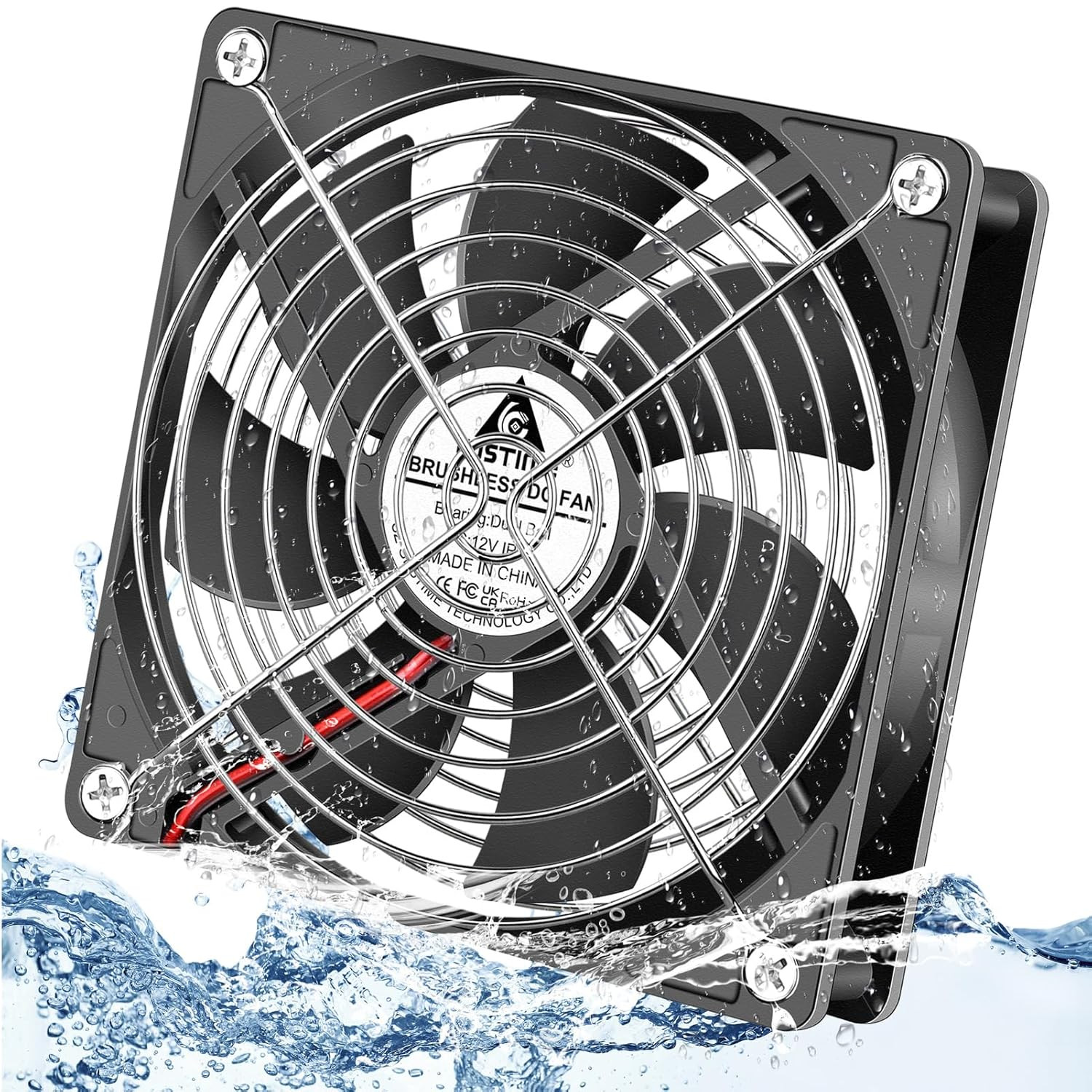 12V DC 120mm Waterproof High-Speed Brushless Cooling Fan for Outdoor Use