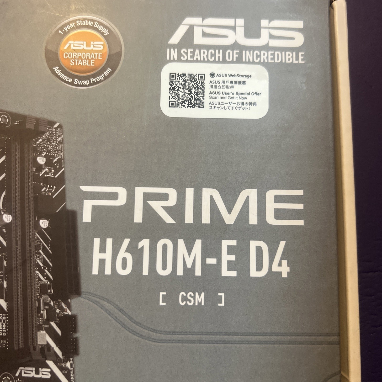 Asus Prime H610M-E D4-CSM Intel LGA 1700 Micro ATX DDR4 Motherboard