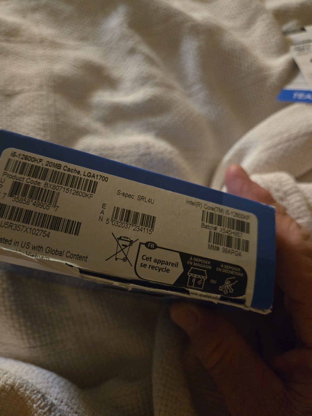 Intel Core i5-12600KF Processor (4.9 GHz, 10 Cores, FCLGA1700) Original Box