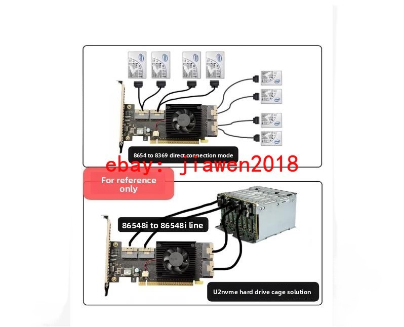 PEX88048 PCI-Express 4.0×16 NVMe Switch Adapter 4*SFF-8654 ZFS FreeNAS unRAID