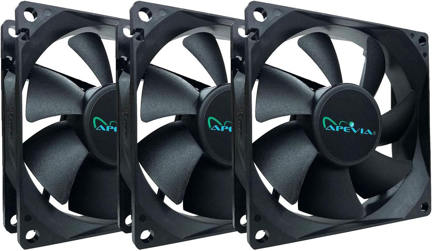 AF38S-BK 80Mm 4Pin Molex + 3Pin Motherboard Silent Black Case Fan (3-Pk)