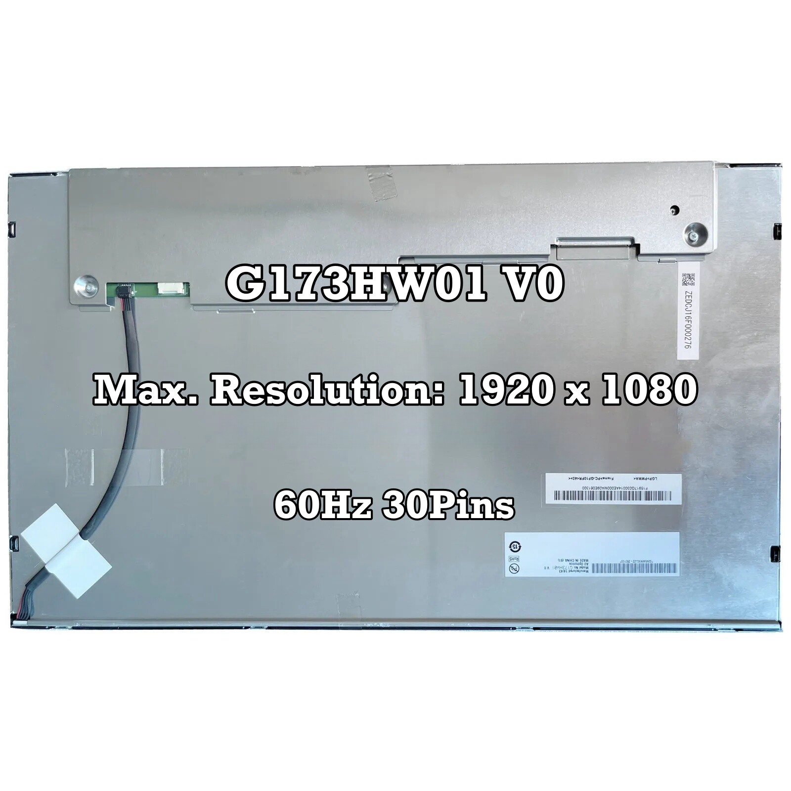 G173HW01 V.0 1920 * 1080 17.3 inch LCD Screen Replacement Panel MATRIX 30Pins