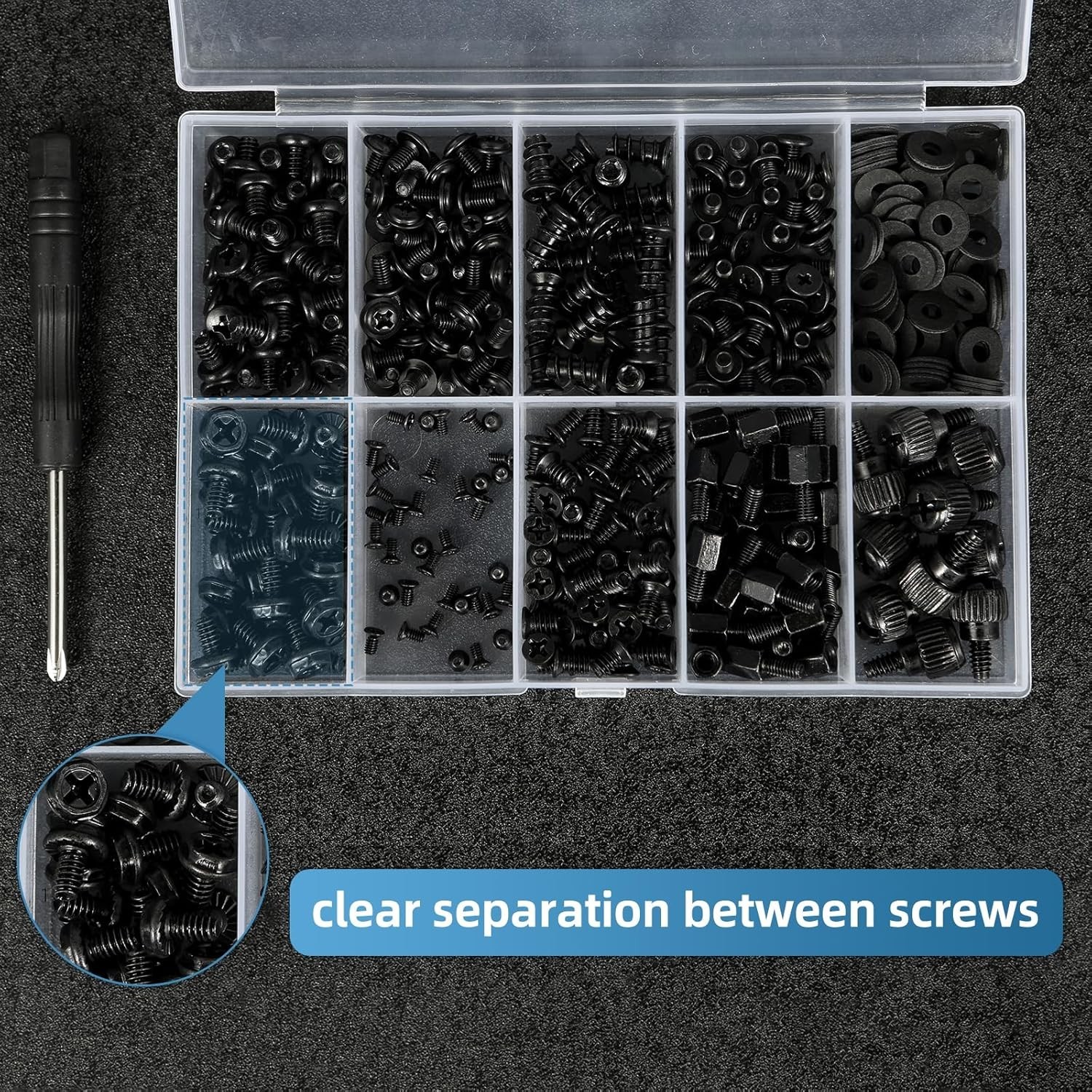 400PCS Computer Screws Assortment Kit with Screwdriver Motherboard Standoffs Scr