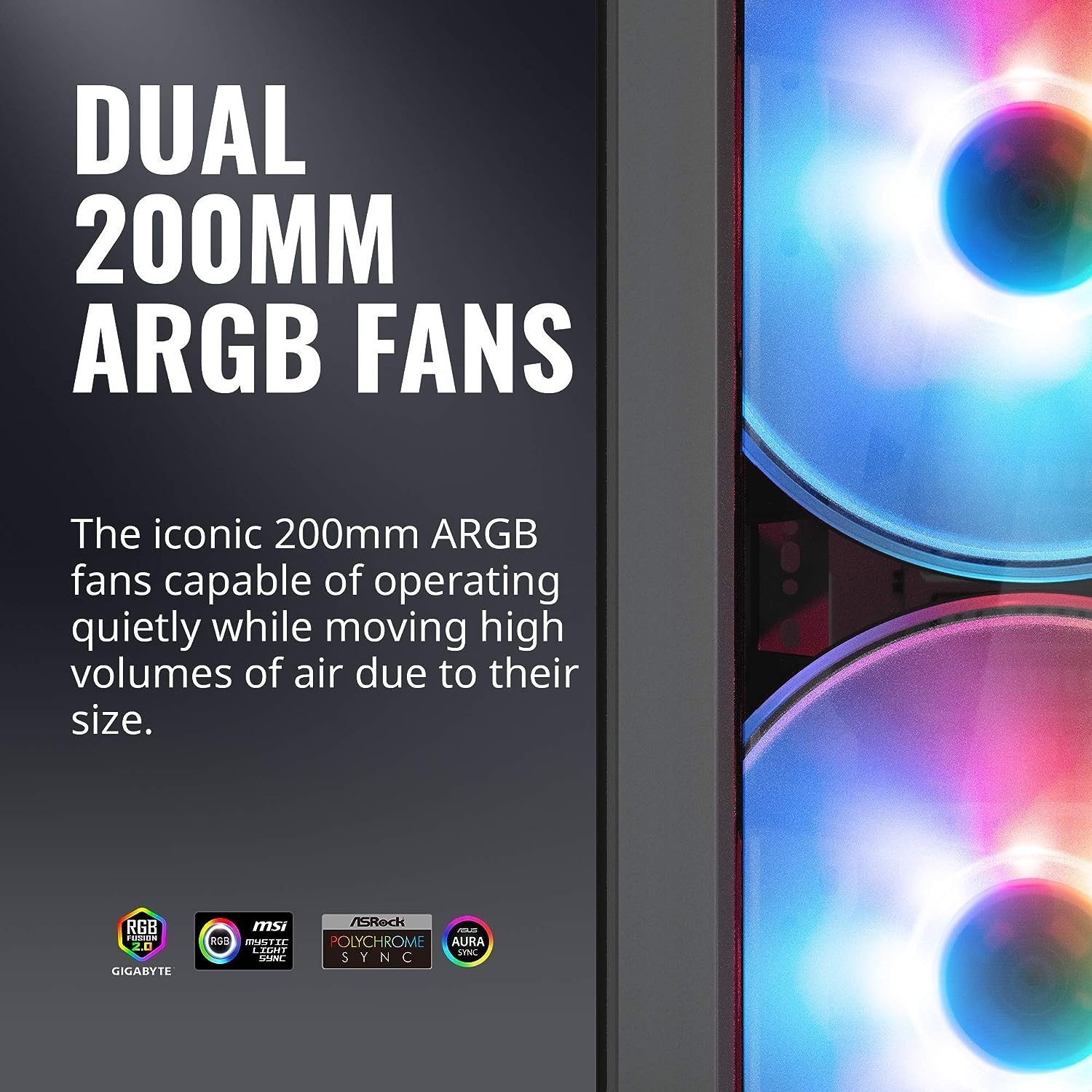 Cooler Master MasterCase H500 Mid Tower Case, 2x 210mm & 1x 120mm Fans Included