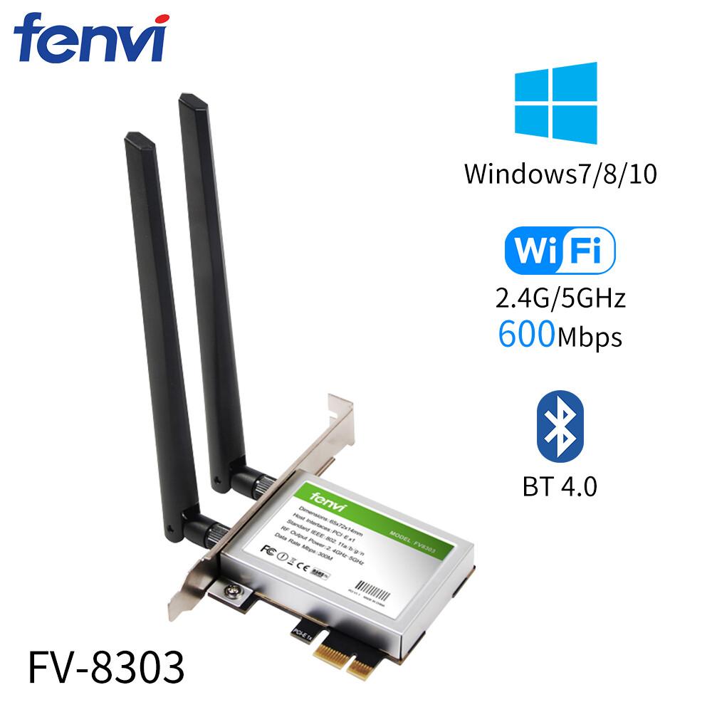 Desktop PC PCI-E WiFi Bluetooth Card 600Mbps Dual Band Wireless Network Adapter