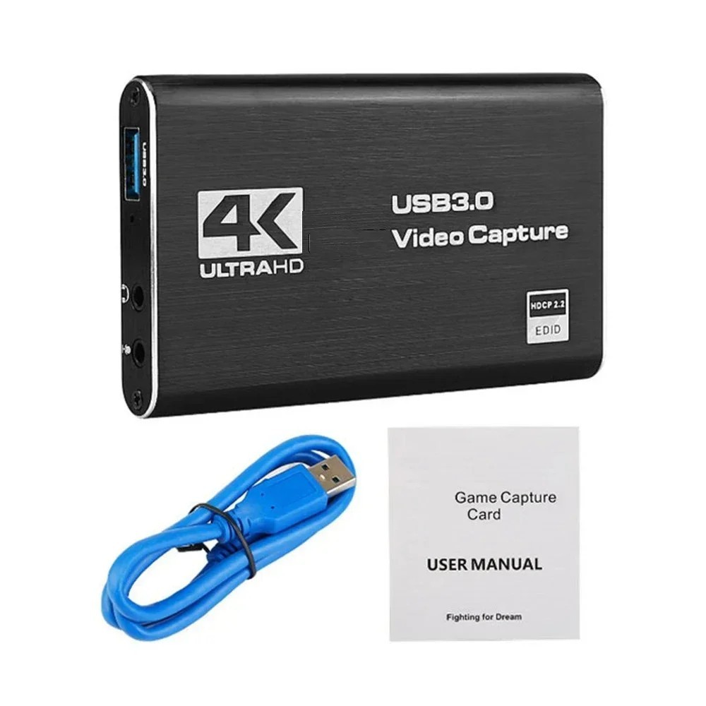 4K Audio Video Capture Card USB 3.0 HDMI Video Cap 2 Devices Full HD Recording