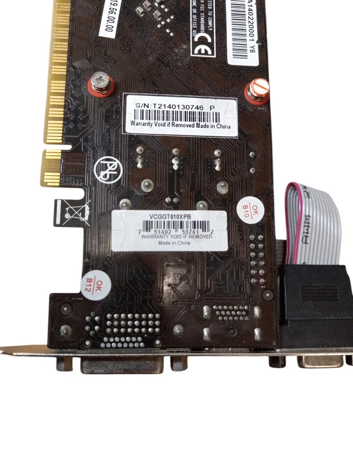 PNY GT610 1GB 64-Bit DDR3 PCIe 2.0 x16 HDCP Plug-in Card Video Card VCGGT610XPB