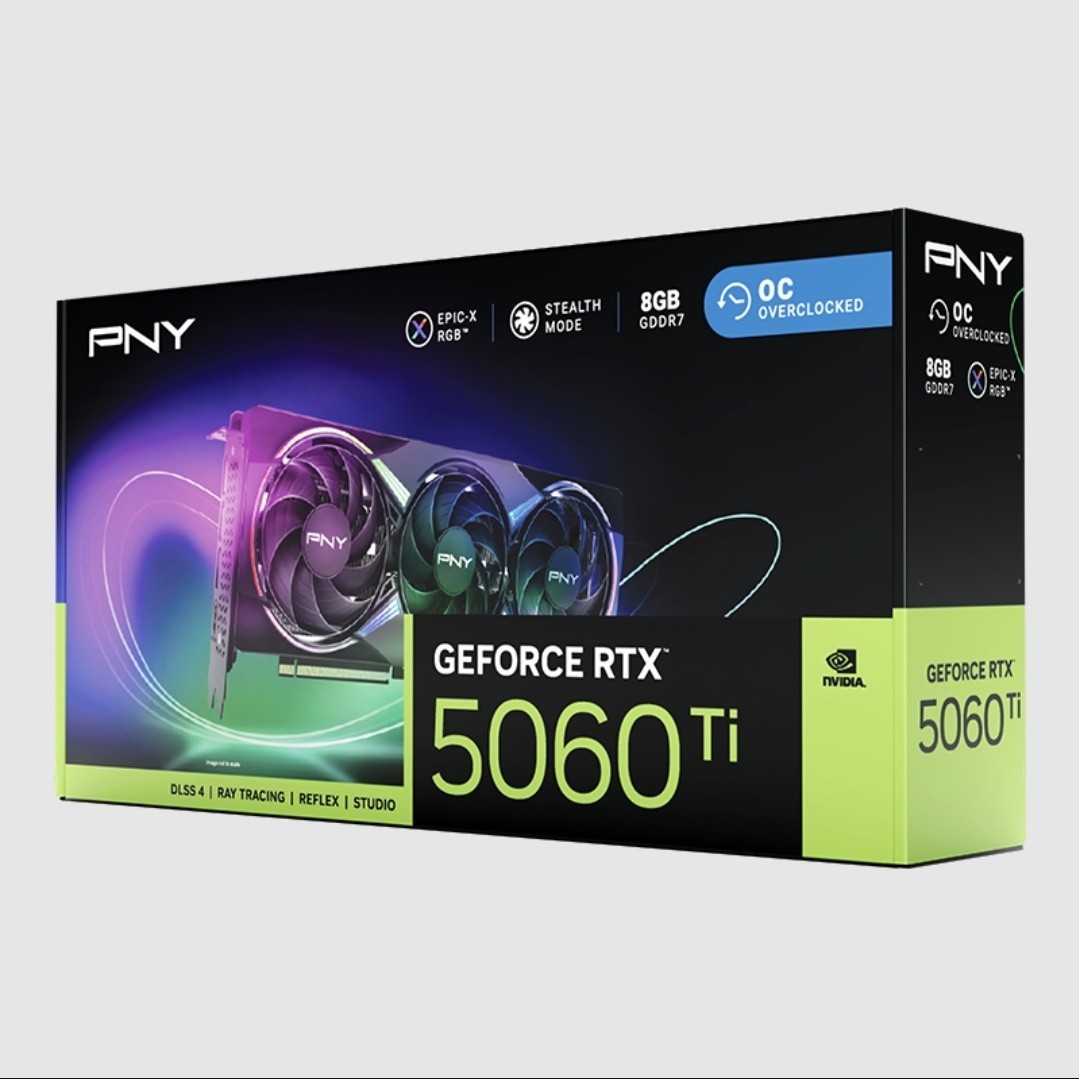PNY GeForce RTX 5060 TI OC 8GB GDDR7 Overclocked Triple Fan GPU DLSS 4
