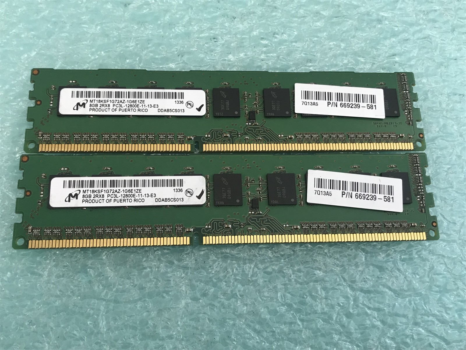 16GB(2 x 8GB) Micron MT18KSF1G72AZ-1G6E1ZE PC3L-12800E ECC DDR3L UDIMM RAM R706A