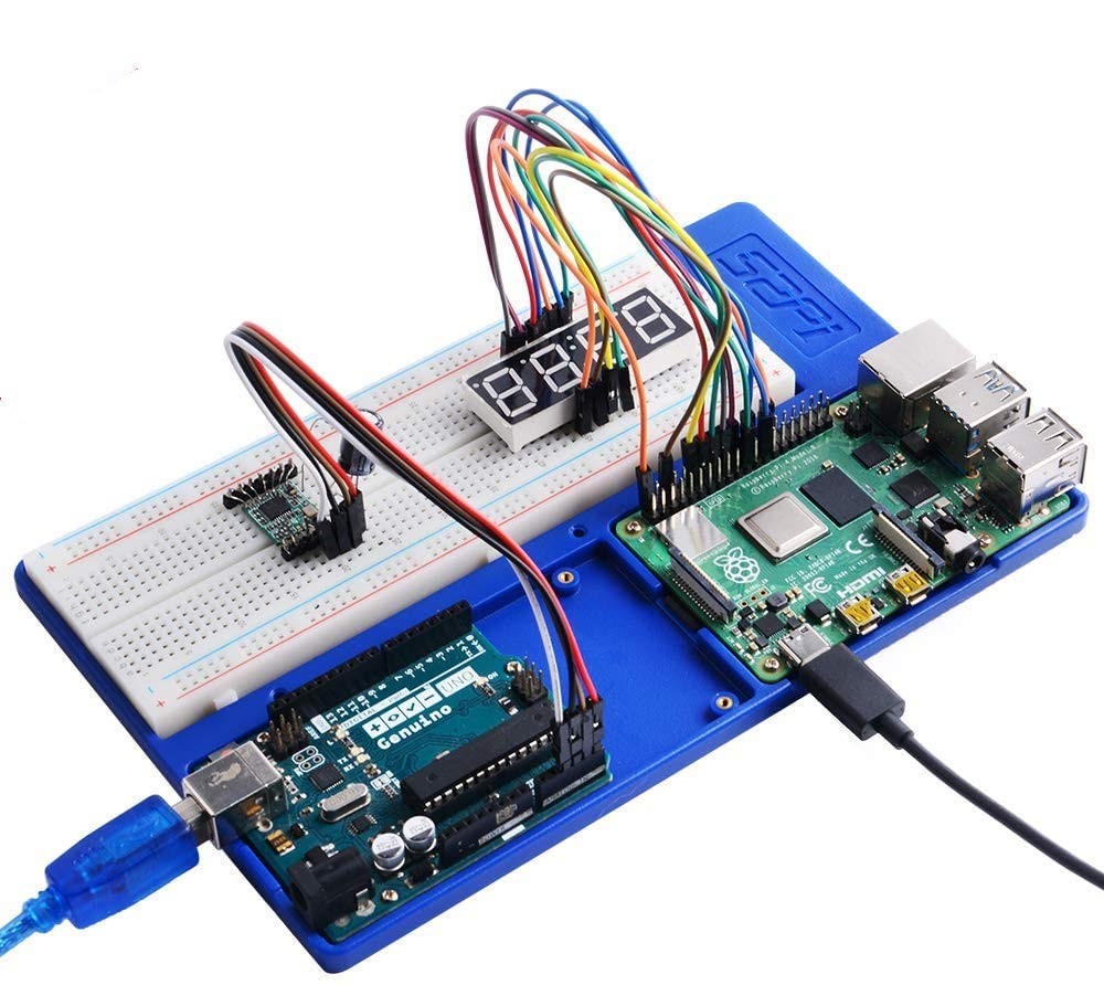 Blue ABS Breadboard Holder 5 in 1 Base Plate Case For Raspberry Pi Arduino
