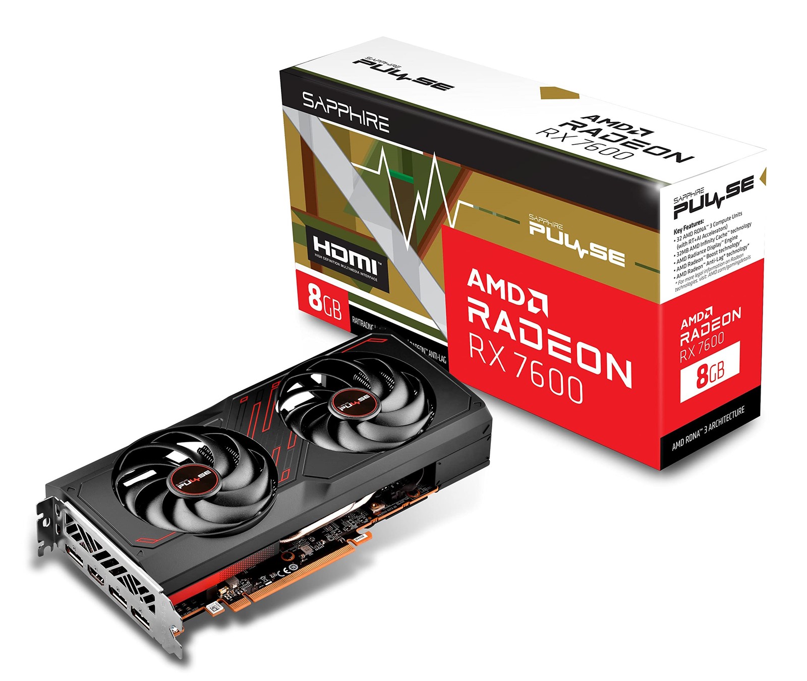Sapphire Pulse AMD Radeon RX 7600 Graphics Card – 8GB