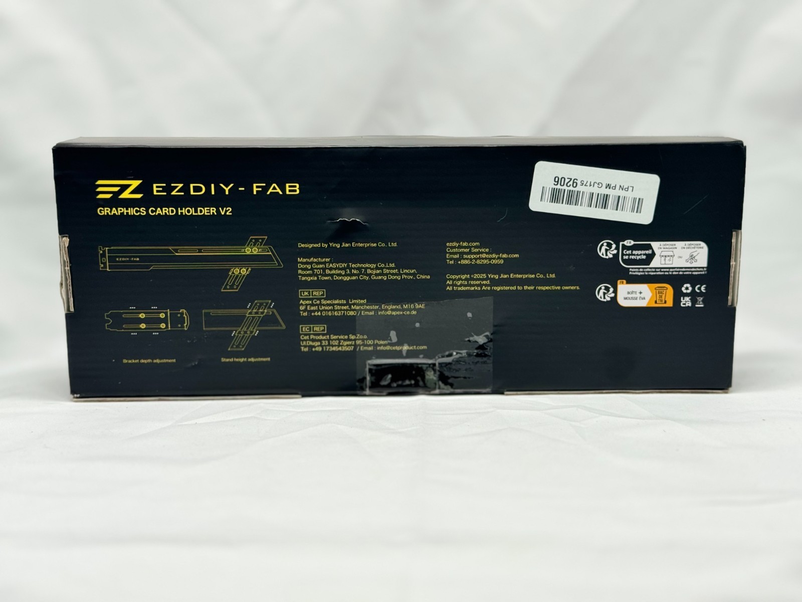 EZDIY-FAB 5V ARGB GPU Graphics Card Holder Support Bracket | White