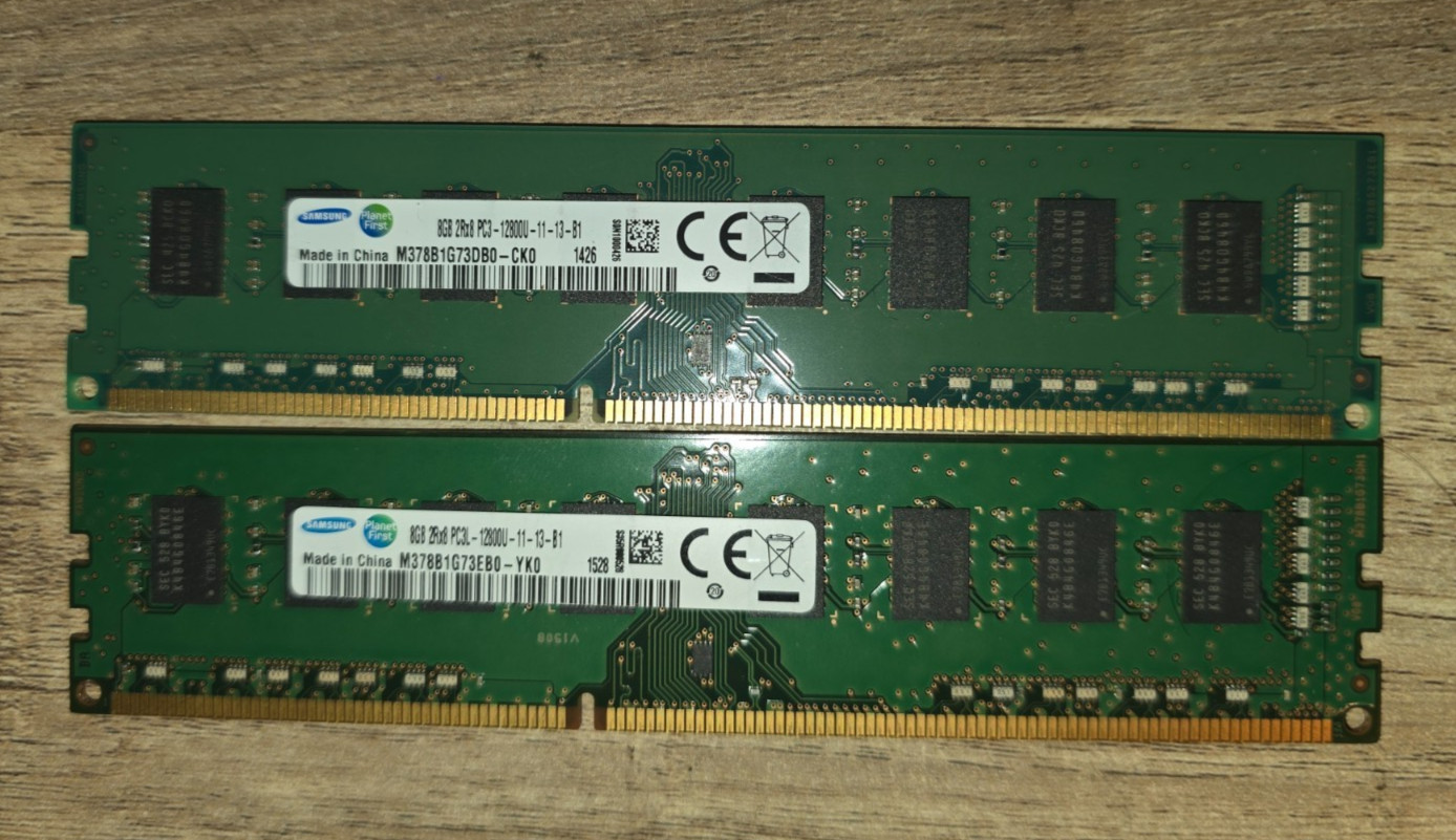 Samsung 16GB Kit (2x8GB) DDR3-1600 PC3-12800U UDIMM Desktop RAM M378B1G73DB0