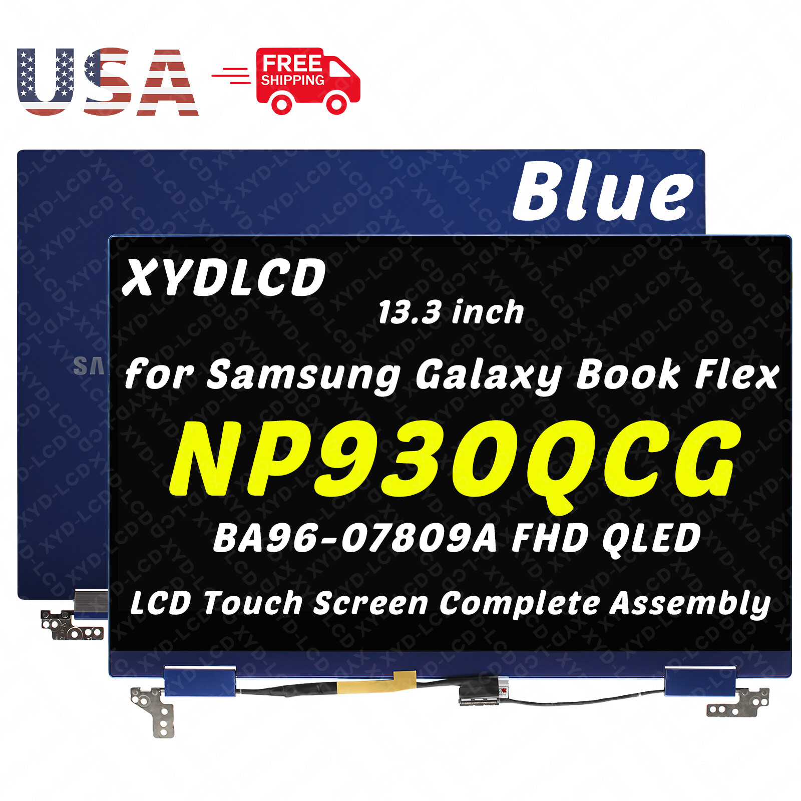 13.3in for Samsung NP930QCG-K01HK NP930QCG-K01IT LCD Touch Screen Complete Blue