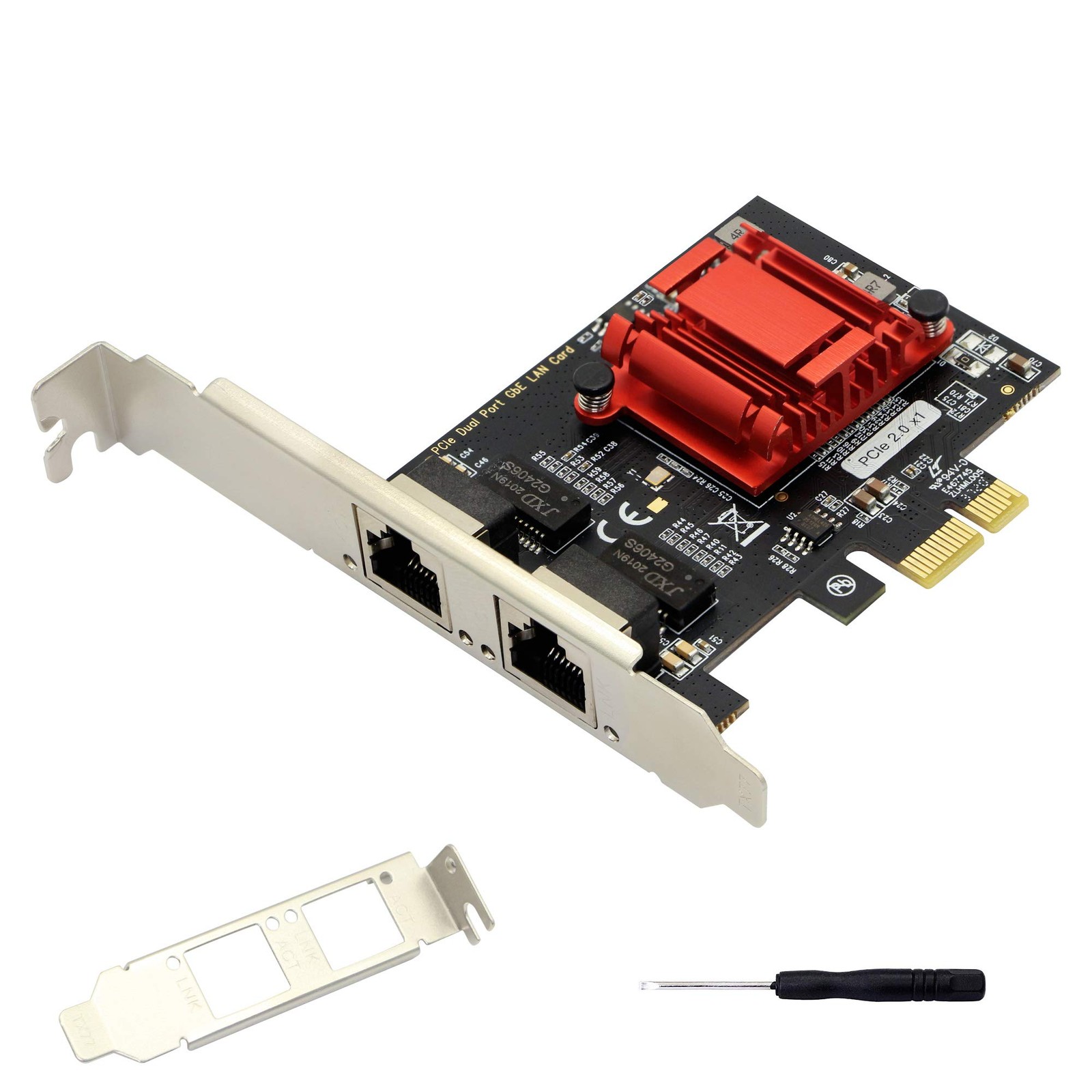 Dual Port Gigabit Ethernet Converged PCI-E x1 Card,2X RJ45 Gigabit Network Inter