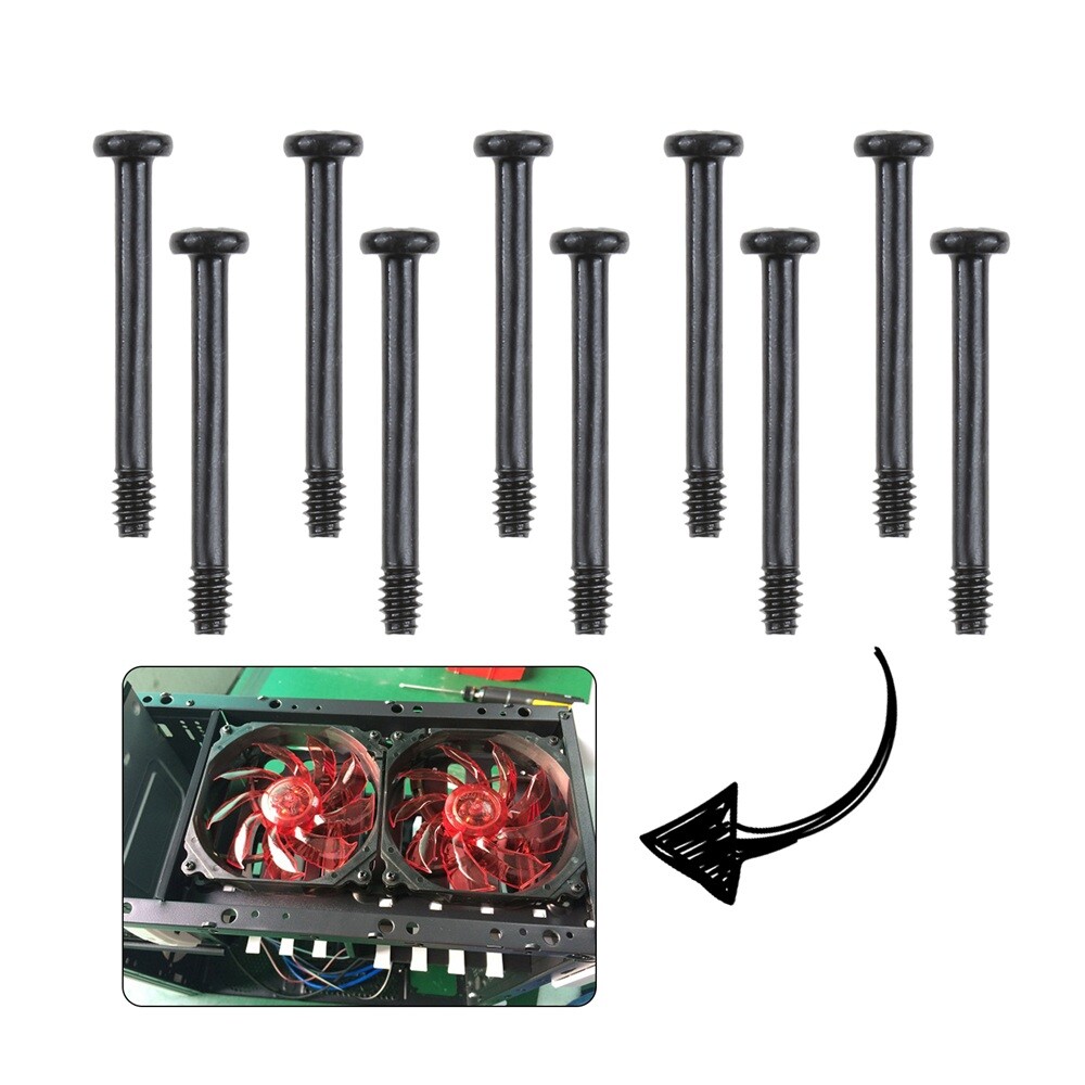 10pcs Computer Cooling Fan Mount Screws Case Fan Screws for Memory Motherboard
