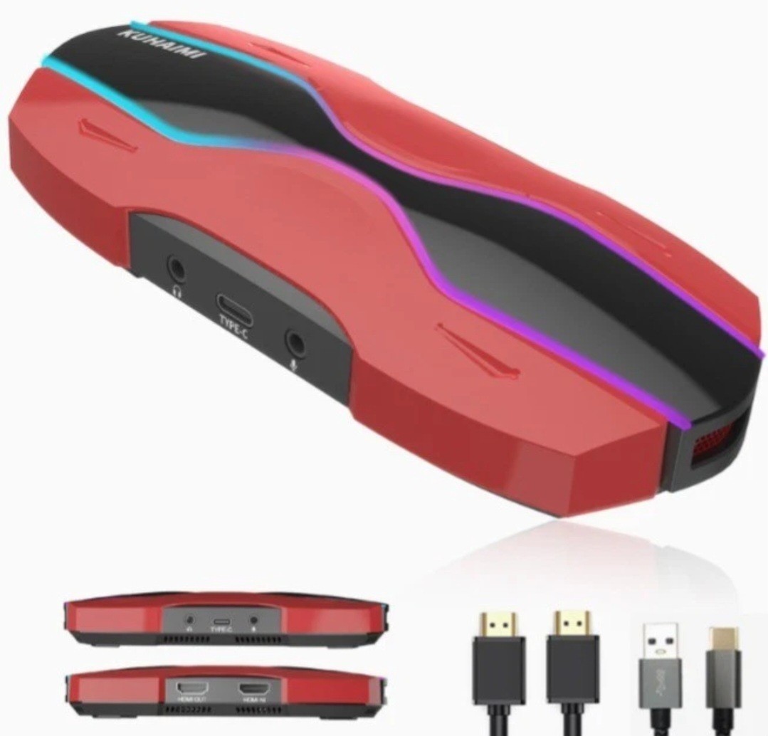 kuhaimi 4K 60hz HDMI Video Capture Card for Streaming, USB3.0 – Red