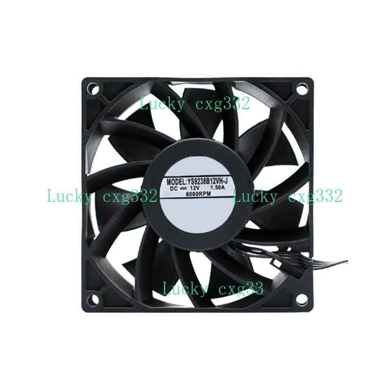 Cooling Fan For YUSHI YS9238B12VH-J DC12V 1.50A 6000RPM 9CM 4PIN New
