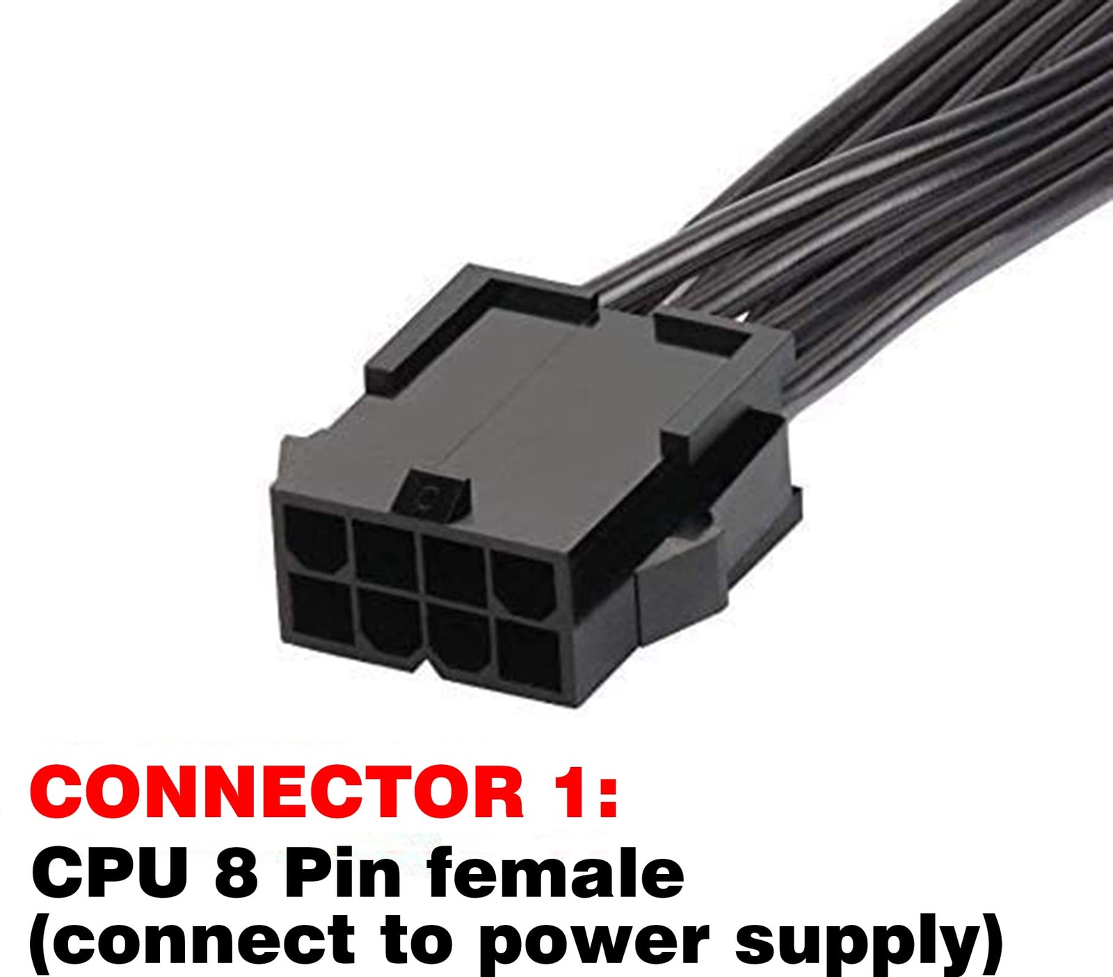 Atx Cpu 8 Pin Power Extension Cable Cpu 8 Pin Female To 84+4 Pin Male Eps12v E