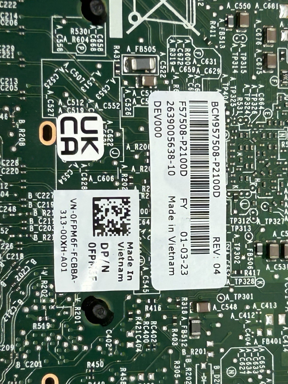 Dell Broadcom 57508 Dual-Port 100GbE QSFP56 PCIe 4.0 x16 NIC 0FPM6F FPM6F