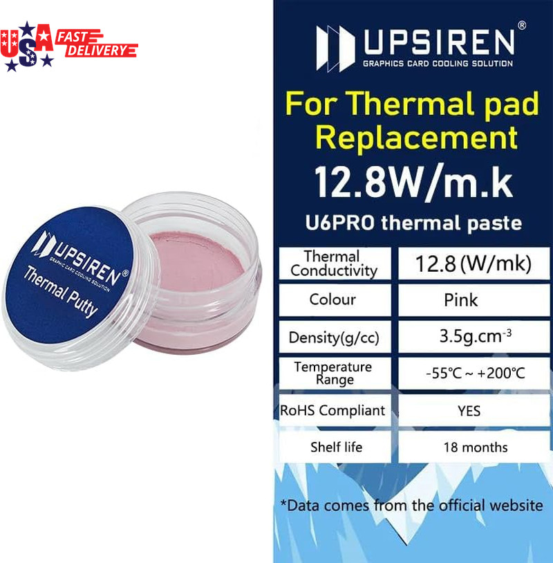 UTP-6 12.8W/Mk Thermal Putty for VGA GPU IC Processor Rapid Cooling Thermal Pad